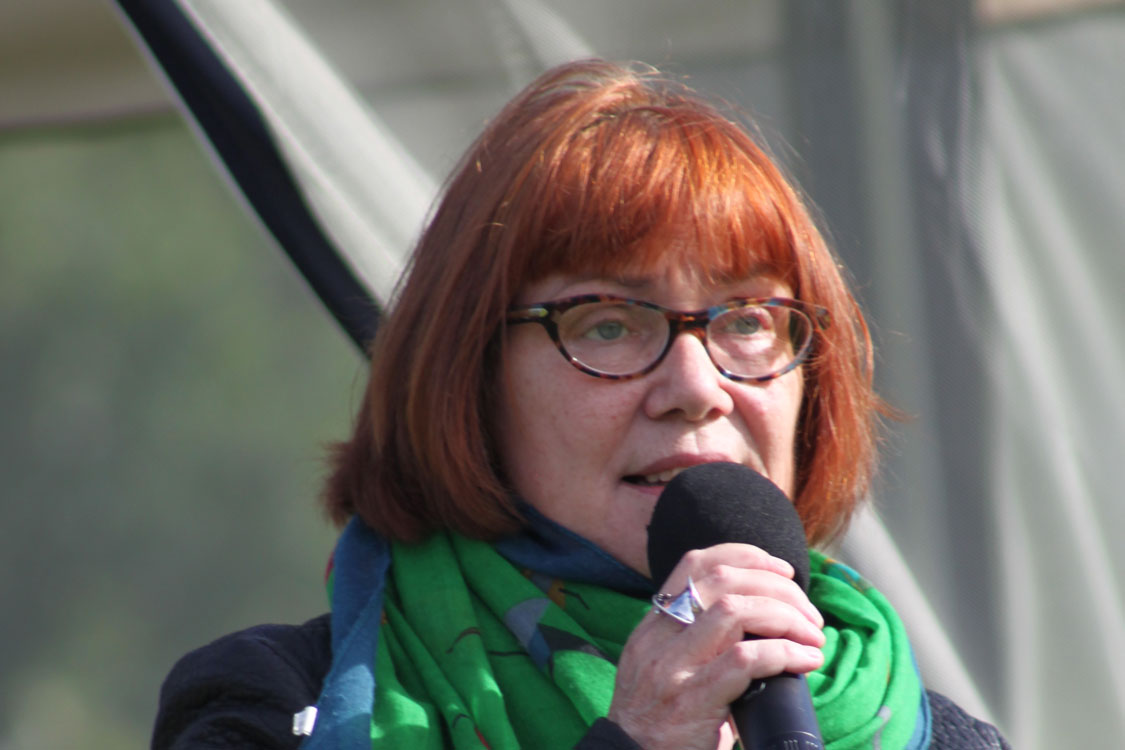 Susan Rae speaking at event